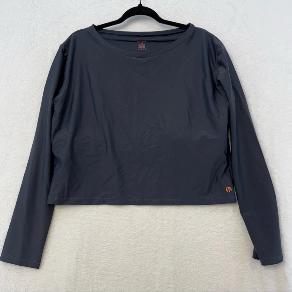 HONEY MARK Swim Rashguard Top- Gray Blue- NWT